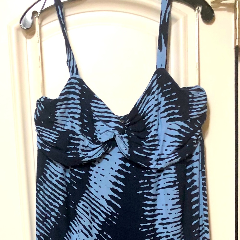 Tommy Bahama Navy and Lt. Blue print maxi dress
